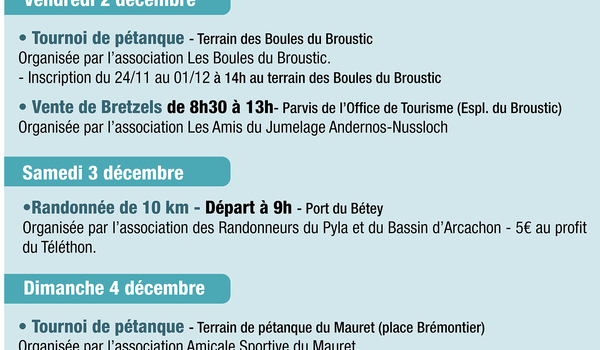 Toute la ville d’Andernos participe au Téléthon !